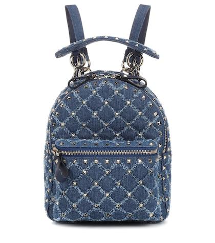 Valentino Garavani Valentino Garavani Rockstud Spike Mini Denim Backpack