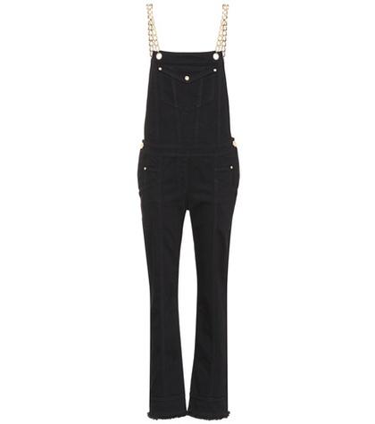 Balmain Embellished Denim Overalls