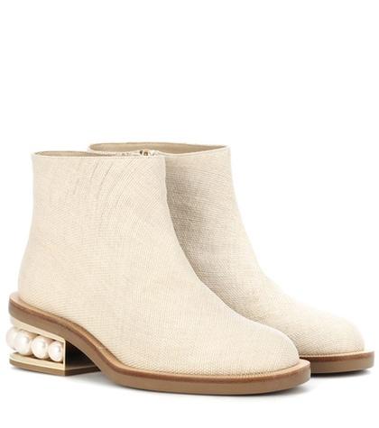 Nicholas Kirkwood Casati Pearl Raffia Ankle Boots