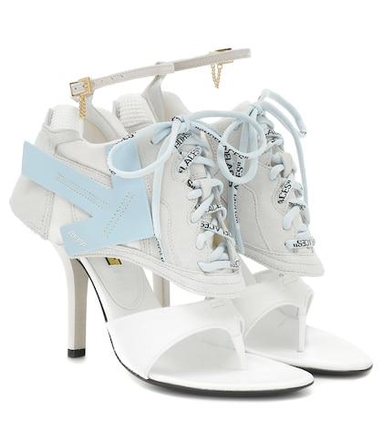 Alexander Mcqueen Heeled Runner Leather Sandals