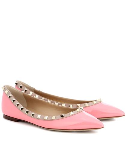 Mara Hoffman Valentino Garavani Rockstud Patent Leather Ballerinas