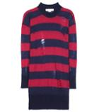 Stella Mccartney Striped Mohair And Wool-blend Sweater Dress