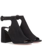 Prada Cut-out Suede Ankle Boots