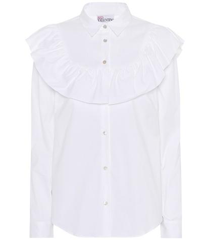 Mcq Alexander Mcqueen Ruffle-trimmed Cotton-blend Blouse
