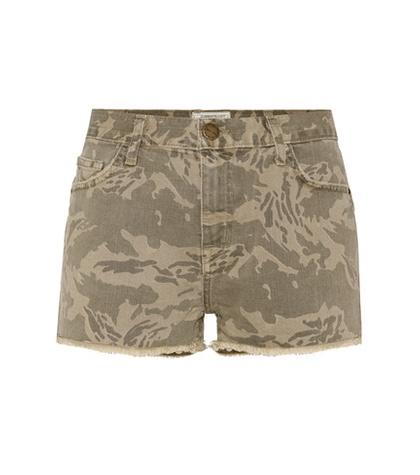 Current/elliott The Boyfriend Camo Printed Denim Shorts