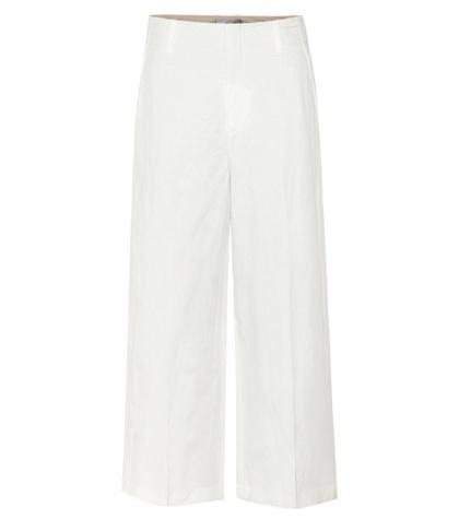 Coach Linen-blend High-rise Cropped Trousers