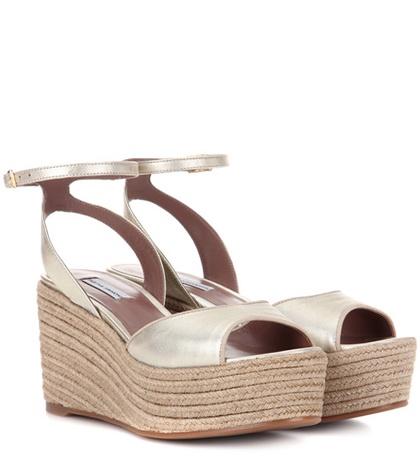 Tabitha Simmons Tessa Metallic Leather Platform Sandals