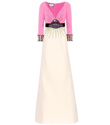 Gucci Embellished Wool And Silk Gown