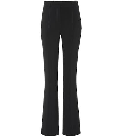 Victoria Victoria Beckham Mid-rise Flared Wool-blend Pants