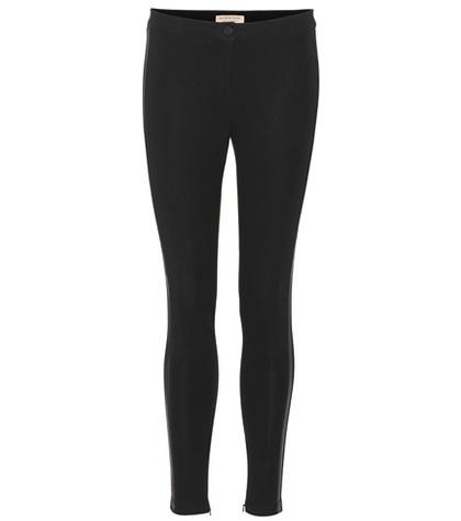 Burberry Leather-trimmed Leggings