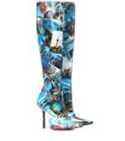 Vetements Printed Leather Knee-high Boots