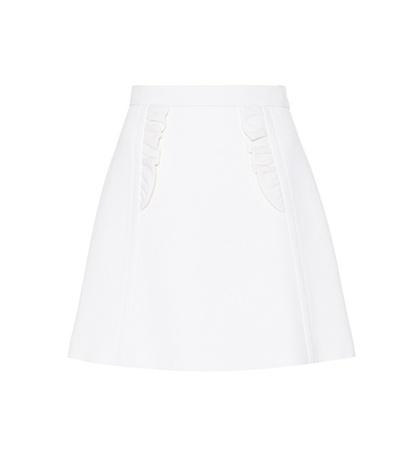 Miu Miu Virgin Wool Crêpe Miniskirt