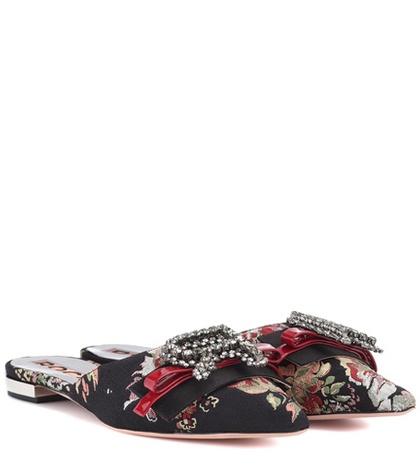 Nicholas Kirkwood Floral-printed Jacquard Mules