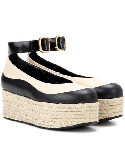 Alexander Mcqueen Leather Platform Espadrilles