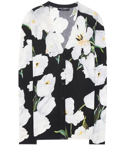 Dolce & Gabbana Printed Cashmere And Silk Cardigan