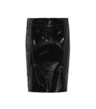 Alexander Mcqueen Suede-trimmed Patent Leather Skirt