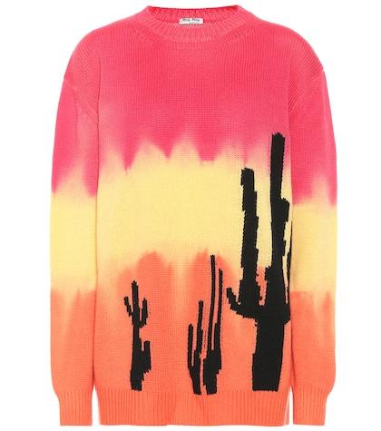 Miu Miu Intarsia Tie-dyed Cashmere Sweater