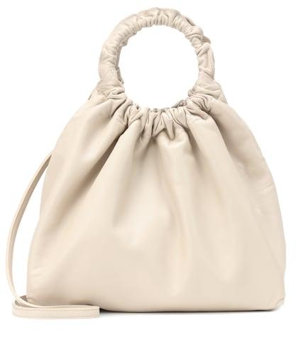 The Row Double Circle Small Leather Tote