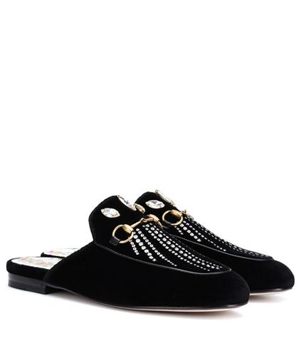 Isabel Marant Embellished Velvet Slippers