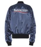 Balenciaga Logo Satin Bomber Jacket