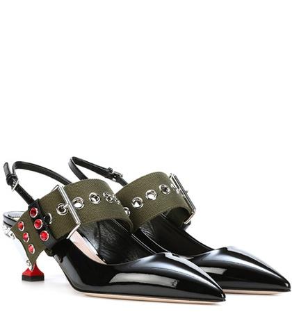 Tod's Embellished Leather Slingback Pumps