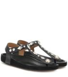 Gianvito Rossi Enavy Embellished Leather Sandals