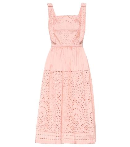 Dundas Broderie Anglaise Satin Midi Dress