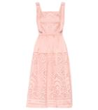Dundas Broderie Anglaise Satin Midi Dress