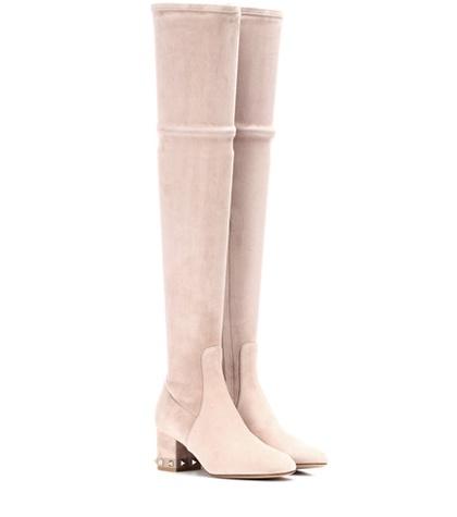 Valentino Garavani Valentino Garavani Rockstud Suede Over-the-knee Boots
