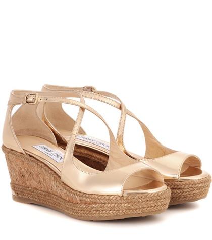 Roland Mouret Dakota Leather Wedge Sandal