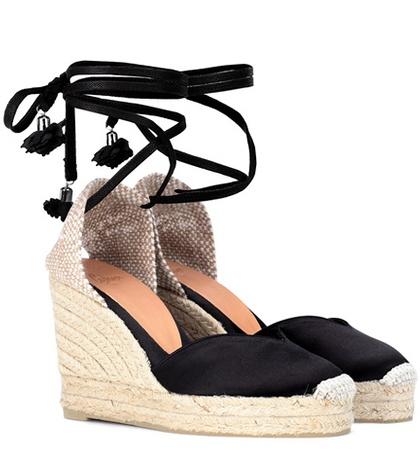 Castaer Chiara Satin Wedge Espadrilles