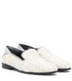 Mansur Gavriel Leather-trimmed Tweed Loafers