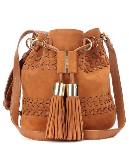 Valentino Vicki Small Suede And Leather Bucket Bag