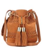 Valentino Vicki Small Suede And Leather Bucket Bag