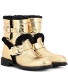 Jimmy Choo Youth Fur-lined Leather Ankle Boots