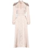 Alexander Mcqueen Embellished Satin Midi Dress