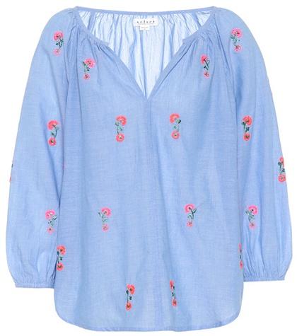 Velvet Martha Embroidered Cotton Blouse