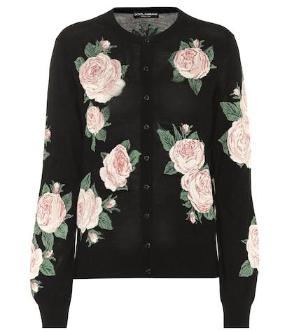 Dolce & Gabbana Wool And Silk Intarsia Cardigan