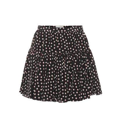 Saint Laurent Printed Silk Miniskirt