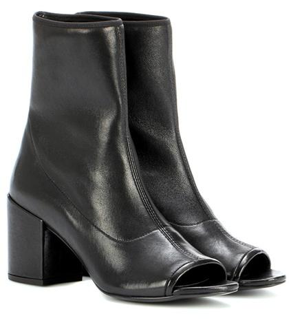 Attico Bigkoko Bingo Leather Peep-toe Ankle Boots
