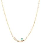 Sydney Evan Tusk Diamond And Turquoise 14kt Gold Necklace