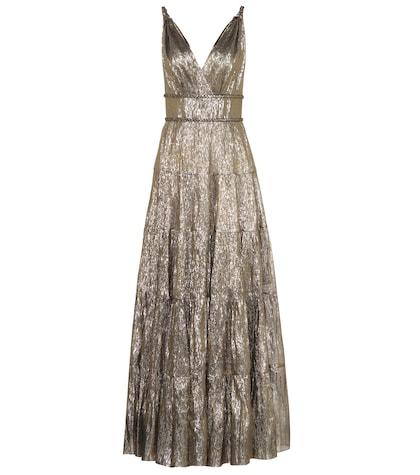 Oscar De La Renta Silk-blend Lamé Gown