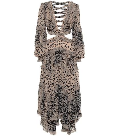 Zimmermann Allia Leopard-print Cut-out Dress