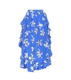 Isa Arfen Flounce Printed Silk Skirt