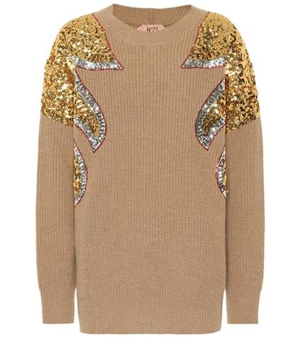 N21 Sequined Virgin Wool Sweater