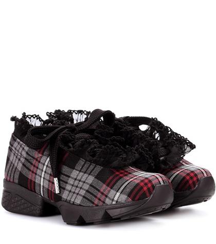 Ganni X Shrimps Fergus Tartan Sneakers