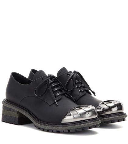 Miu Miu Embellished Leather Derby Shoes