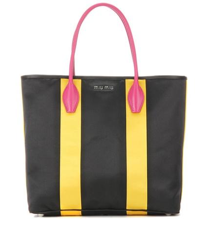 Prada Striped Satin Tote Bag