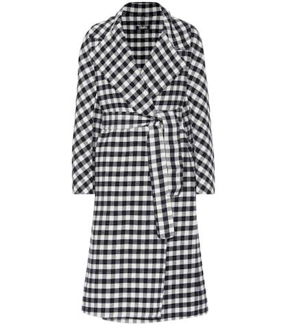 S Max Mara Zanora Checked Virgin Wool Coat