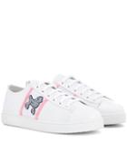 Off-white Embellished Leather Sneakers